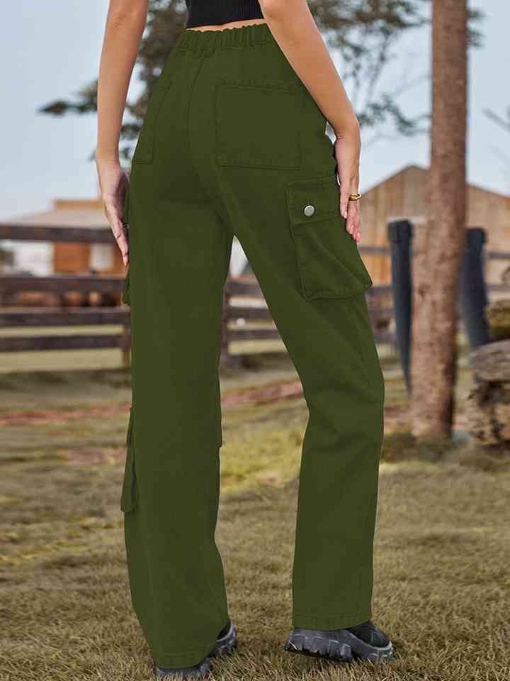 Straight Leg Cargo Jeans - Bellisima Clothing Collective