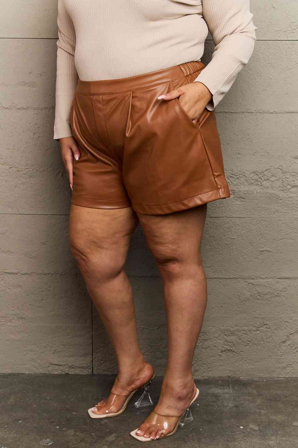 Vegan Leather High Waist Short by Heyson - Bellisima Clothing Collective