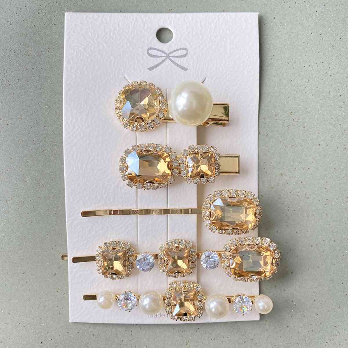 Geometric Pearl Hair Clips - Bellisima Clothing Collective