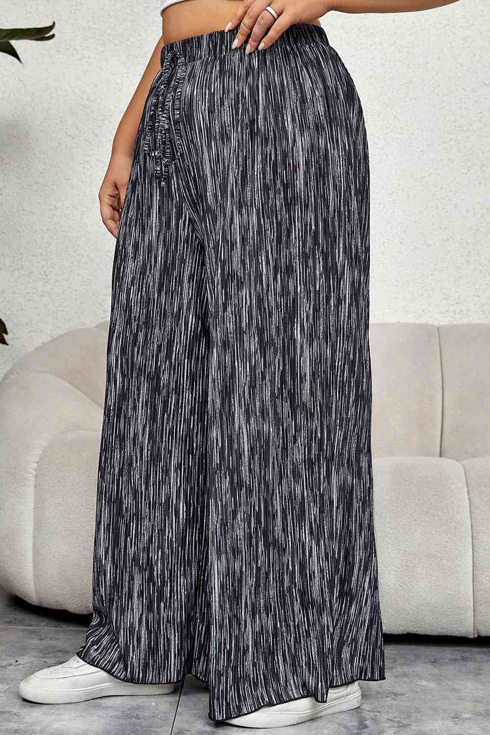 Plus Size High Waist Wide Pants - Bellisima Clothing Collective