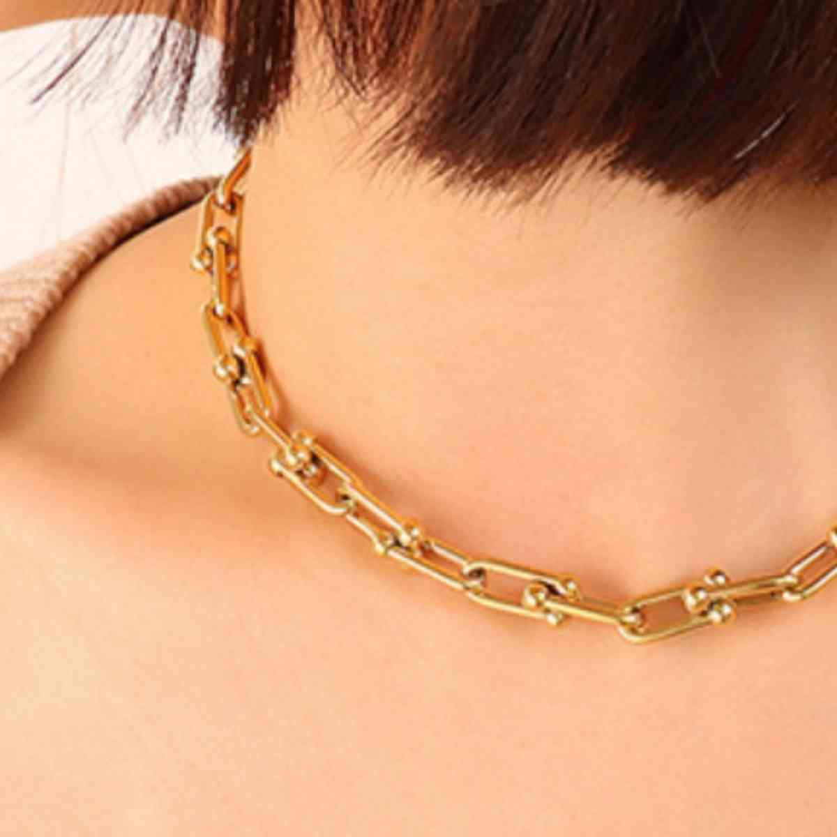 Chunky Chain Simple Statement Necklace - Bellisima Clothing Collective