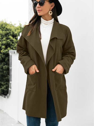 Waterfall Longline Coat with Pockets - Bellisima Clothing Collective