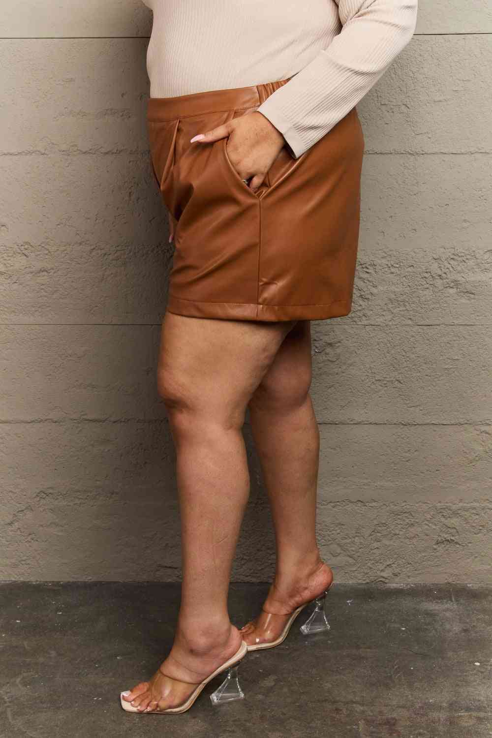 Vegan Leather High Waist Short by Heyson - Bellisima Clothing Collective