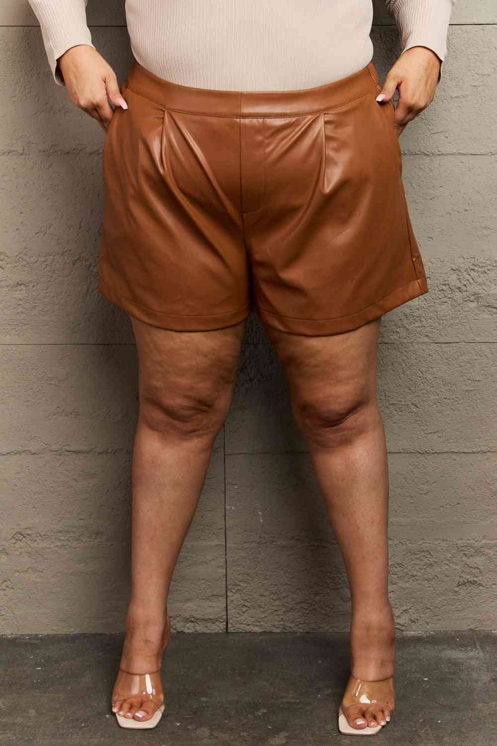 Vegan Leather High Waist Short by Heyson - Bellisima Clothing Collective