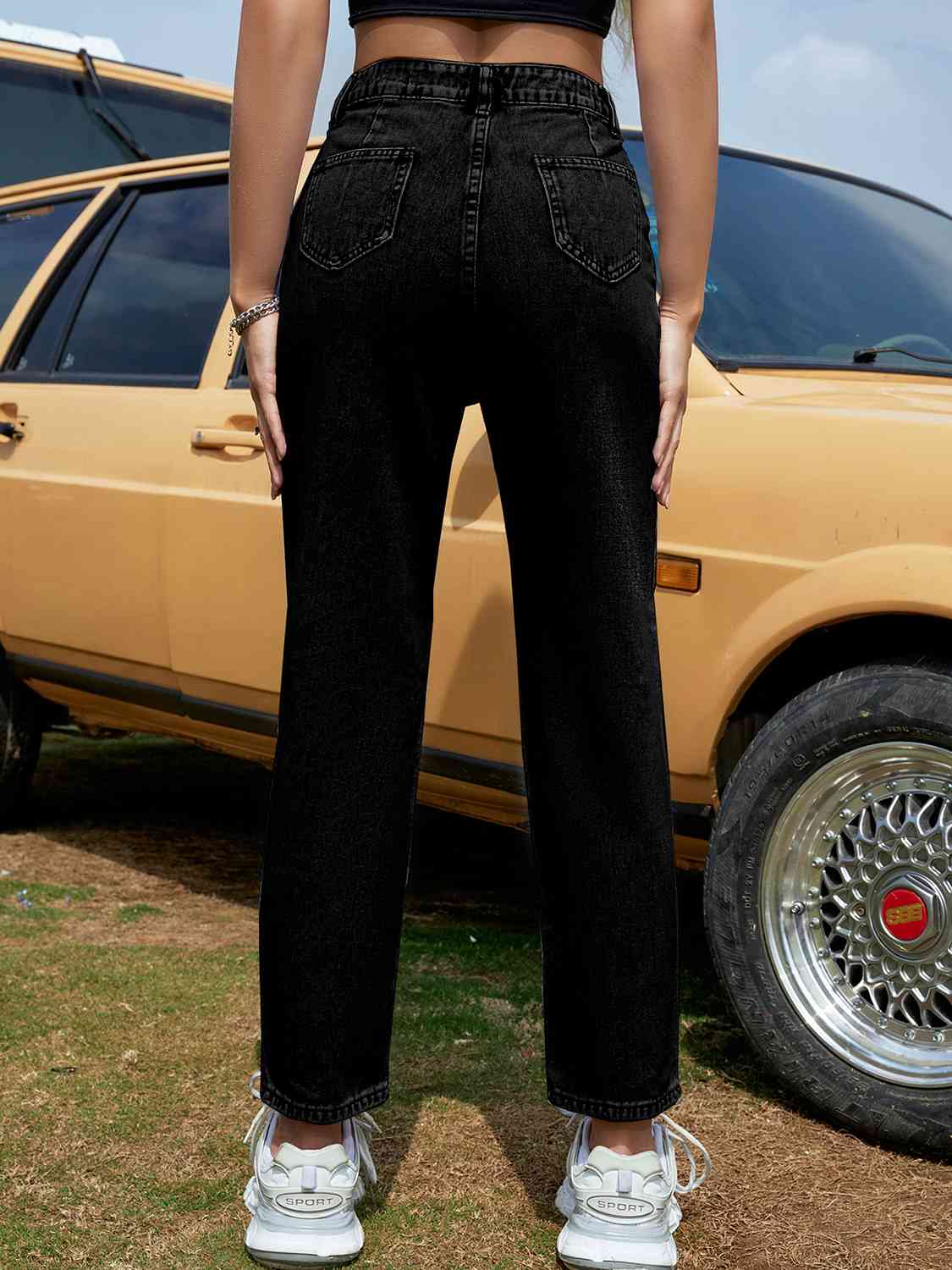 Retro Straight Leg Cropped Jeans - Bellisima Clothing Collective