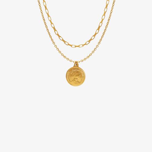 Coin Double-Layered Necklace - Bellisima Clothing Collective