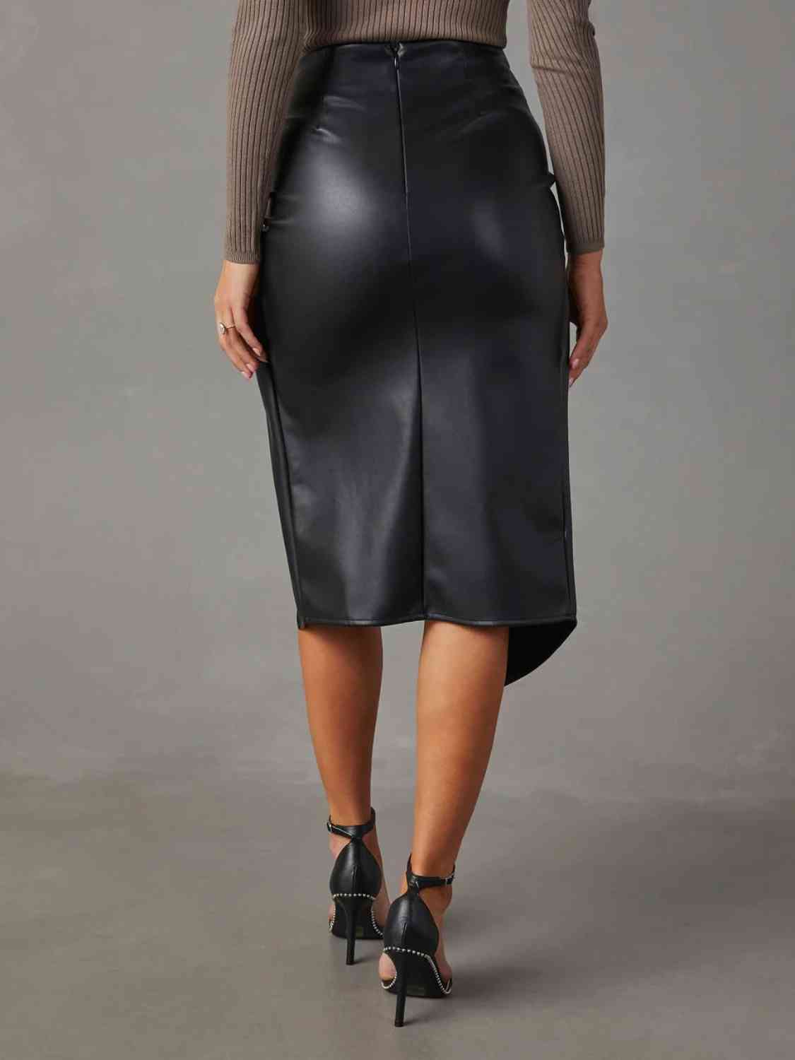 Twist Detail High Waist Skirt - Bellisima Clothing Collective