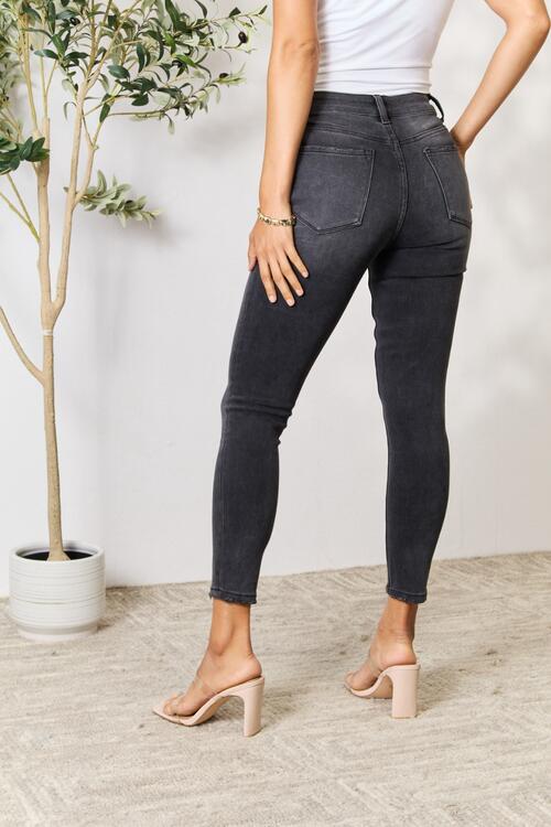 Dark Cropped Skinny Jeans by Bayeas - Bellisima Clothing Collective