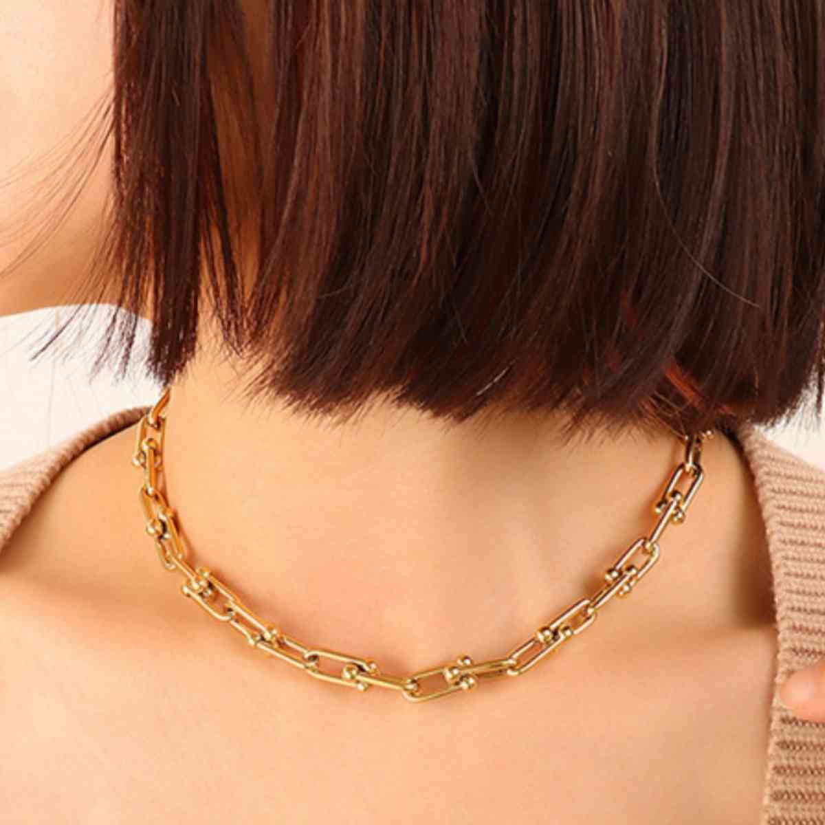 Chunky Chain Simple Statement Necklace - Bellisima Clothing Collective