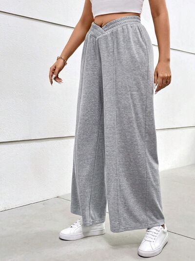 Plus Size Elastic Waist Wide Leg Pants - Bellisima Clothing Collective