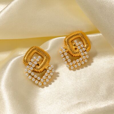 18K Gold-Plated Stainless Steel Square Earrings - Bellisima Clothing Collective