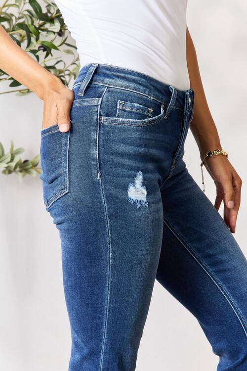 Distressed Cropped Straight Leg Jean by BAYEAS - Bellisima Clothing Collective