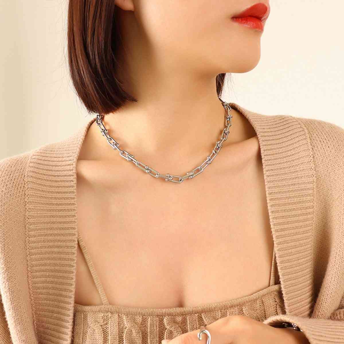 Chunky Chain Simple Statement Necklace - Bellisima Clothing Collective