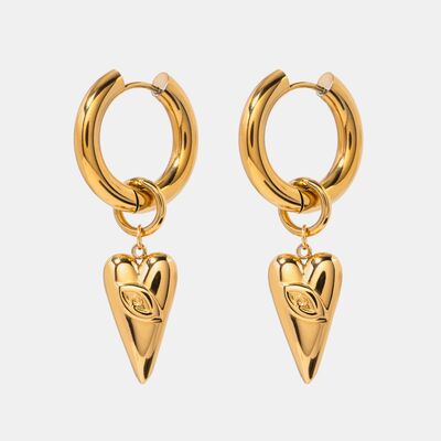 Stainless Steel Heart Dangle Earrings - Bellisima Clothing Collective